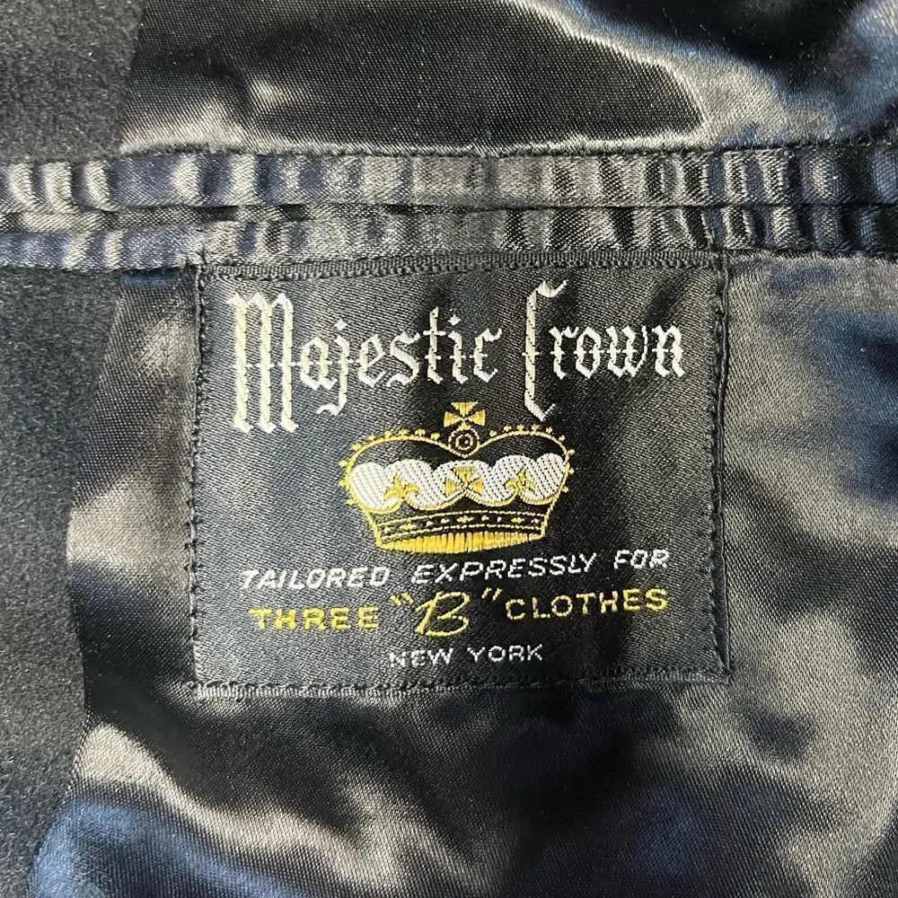 VTG Majestic Crown Amalgamated Clothing Union Men’s Black Wool Overcoat Medium